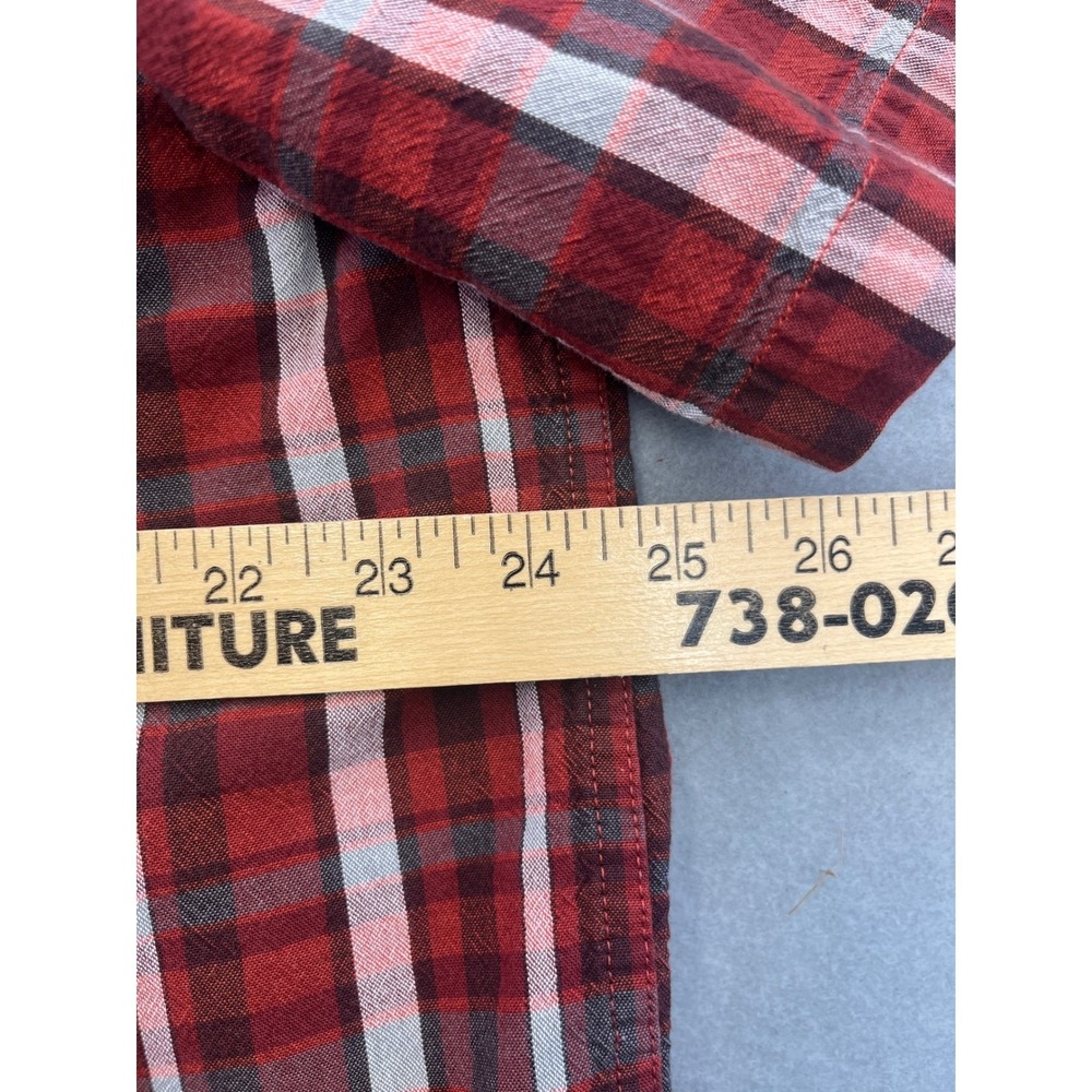 Carhartt Button Down Shirt Mens XL Red Excellent Loose Fit Plaid TW4625-M - Picture 9 of 12